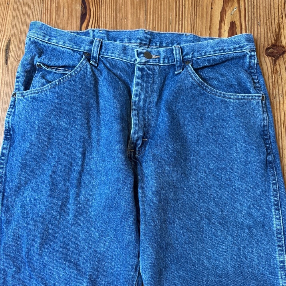 Wrangler Jeans Mens Blue Regular Fit Straight Leg Denim SIZE 36x29 - Picture 2 of 6